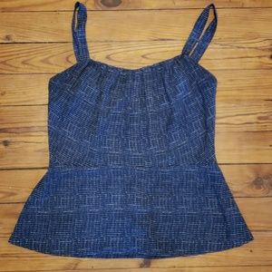 Navy polka dot tank